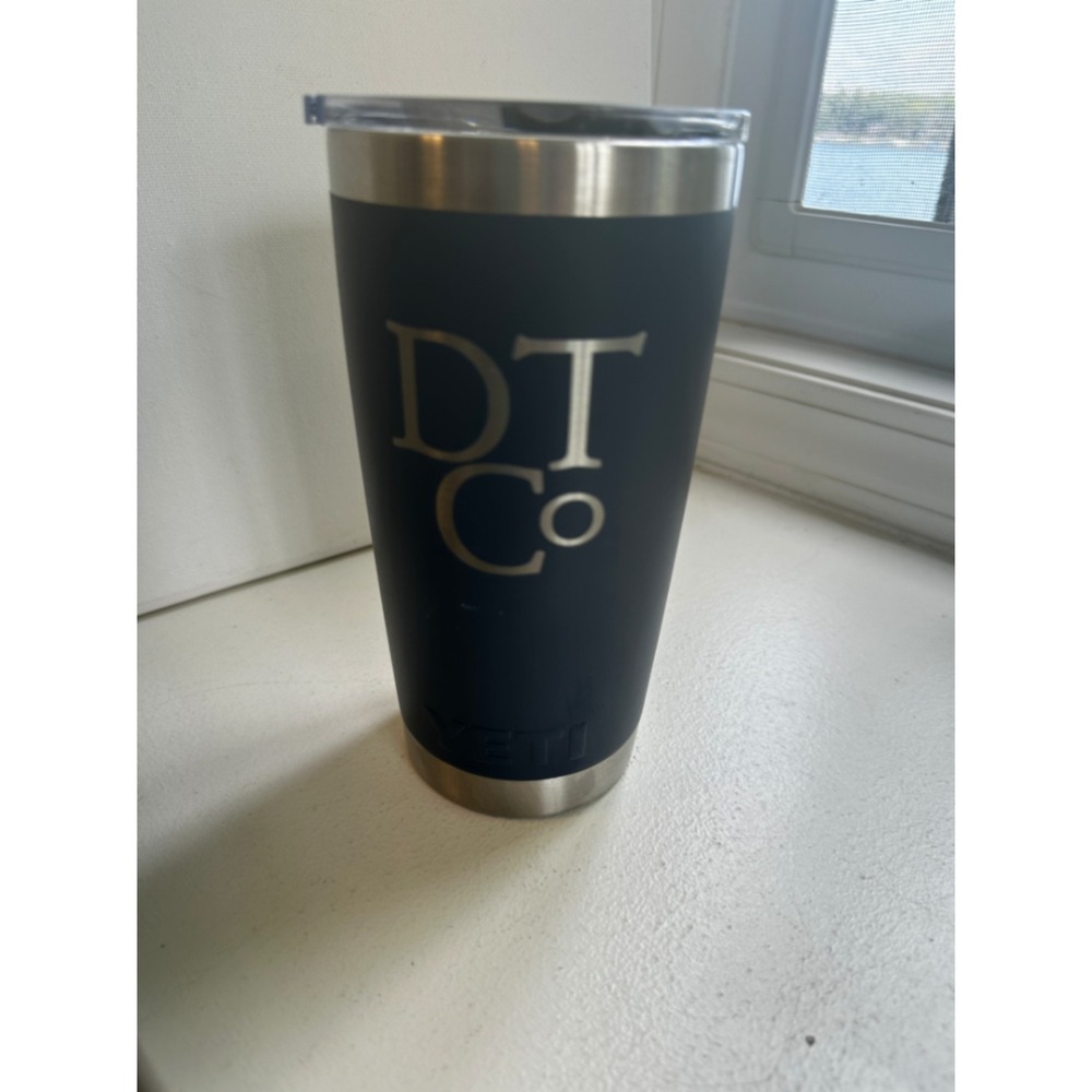 YETI Rambler 20 oz Tumbler Navy Blue Detroit Trading Company MagSlider Lid